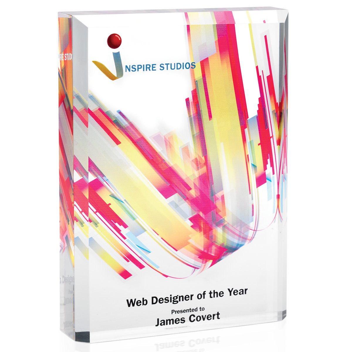 Front View of Clear JAFFA® Acrylic Plaque