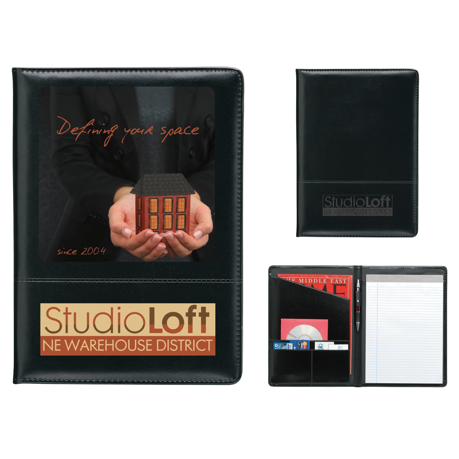 Black Script Padfolio