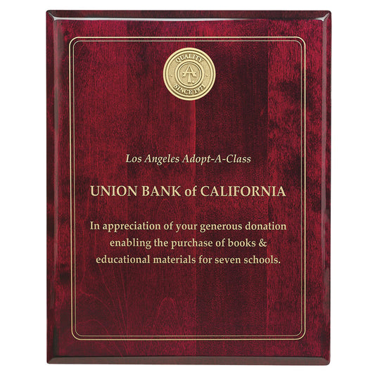 Front View of Rosewood JAFFA® Rosewood Plaque - 8" x 10"