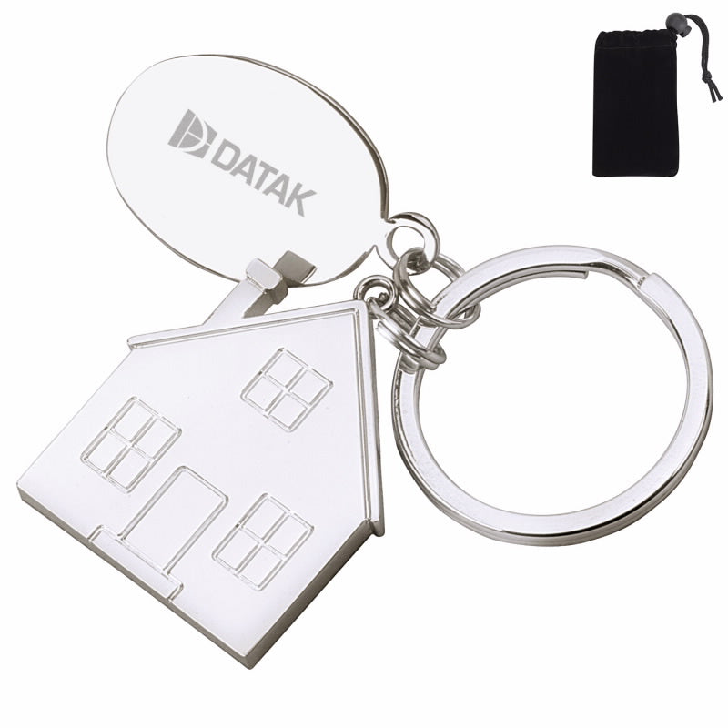 Front View of Silver House Tag Keyholder