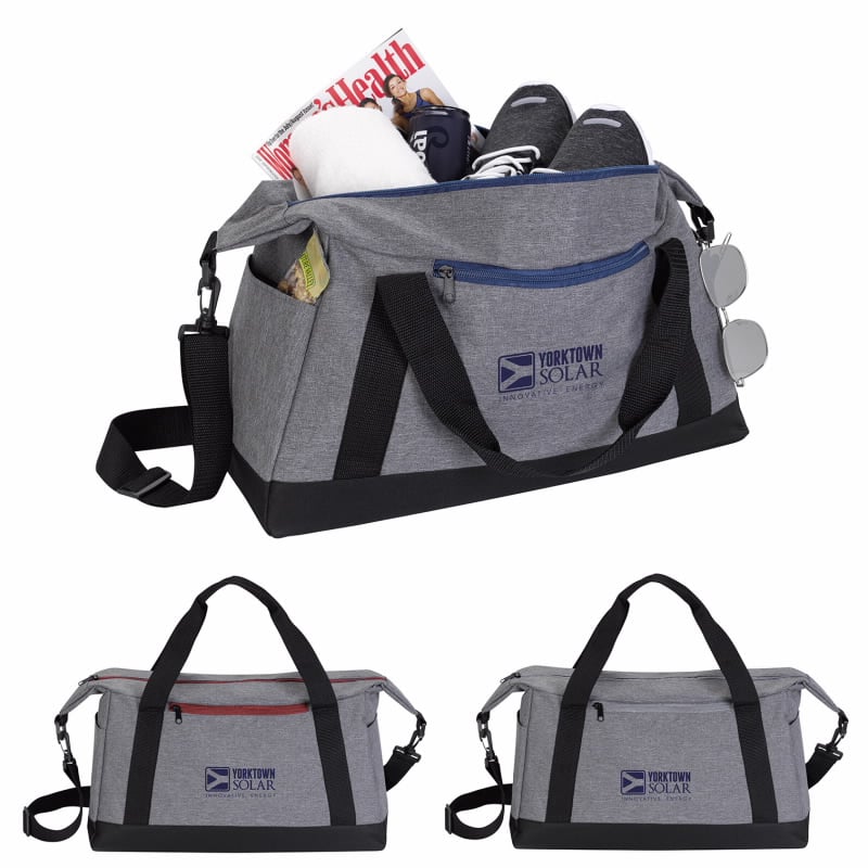 Front View of Gray Good Value™ Two-Tone Sport Duffel