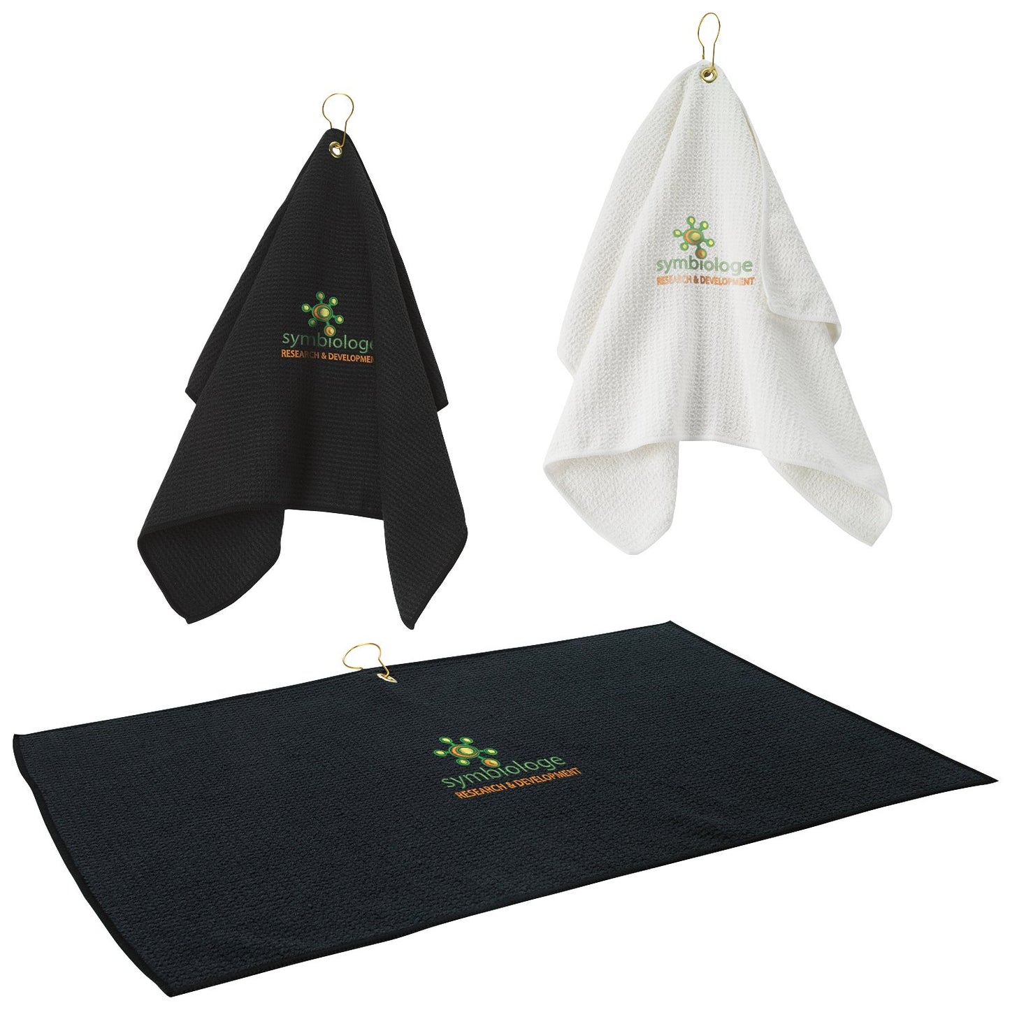 Black Golf Waffle Towel