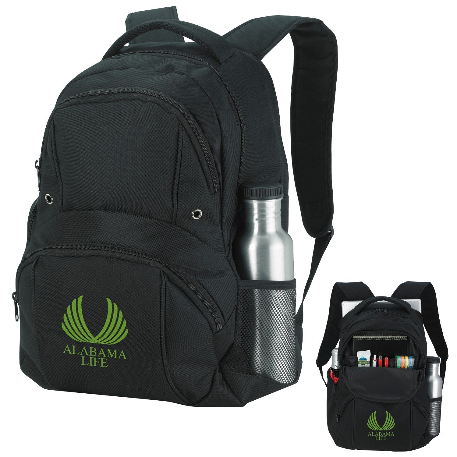 Front View of Black Good Value™ Business Backpack