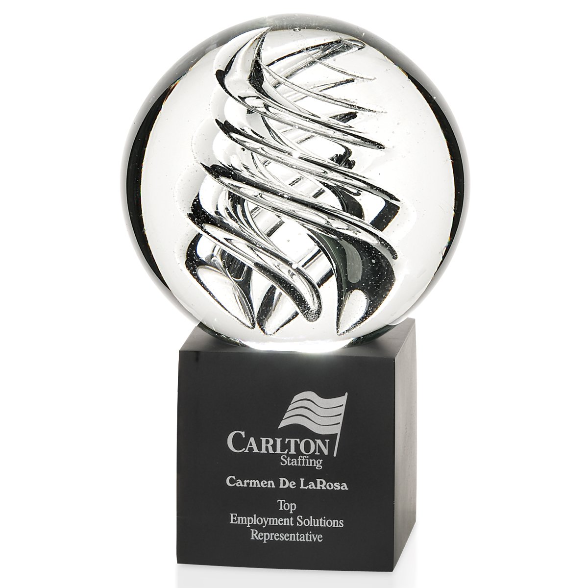 Front View of Clear JAFFA® Frosted Swirl - Large