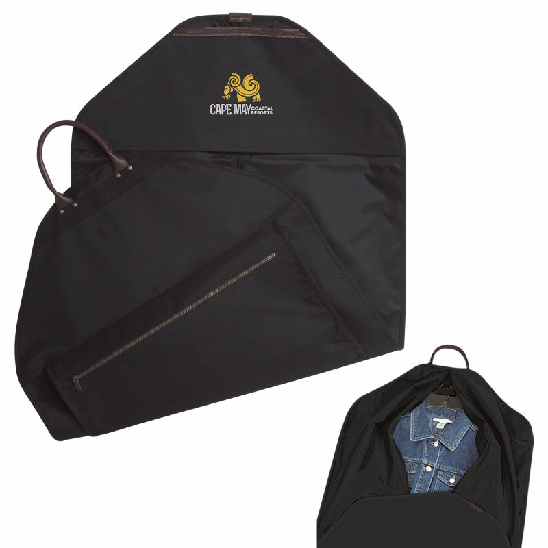 Front View of Black Atchison® Plaza Meridian Garment Bag