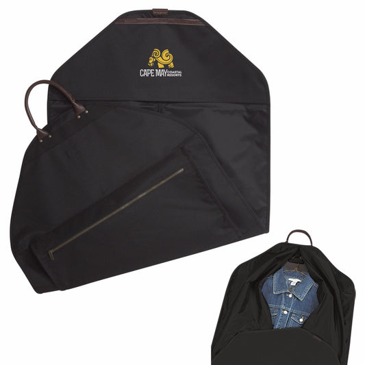 Front View of Black Atchison® Plaza Meridian Garment Bag