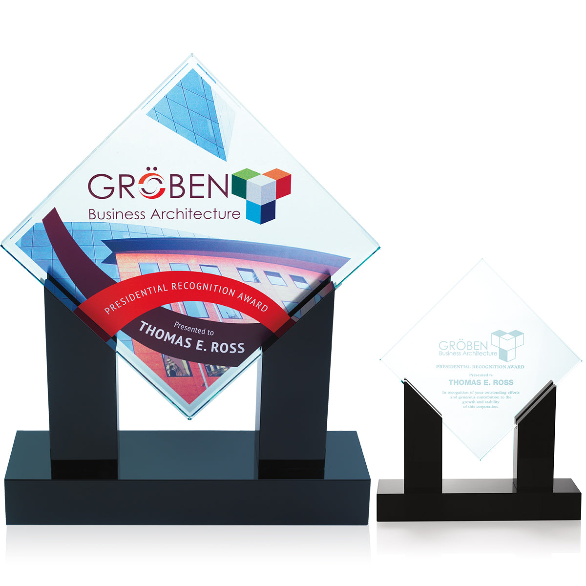 Jade JAFFA® Diamond Jade Award with Black Base