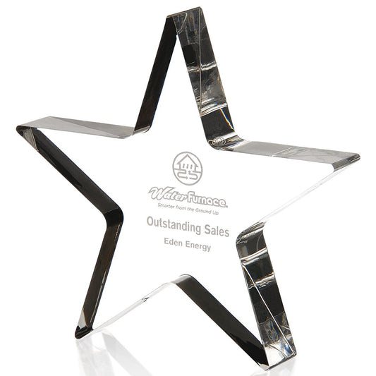 Front View of Clear JAFFA® Superstar Award