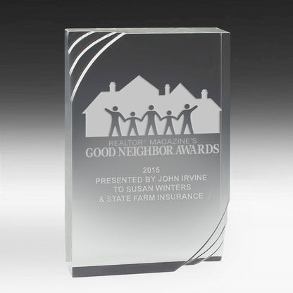 1 1/4” Thick Freestanding Acrylic Awards - 6”