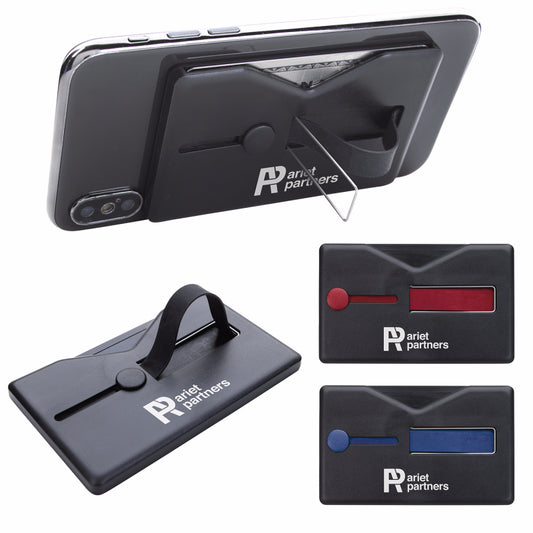 Black Comfort Grip RFID Phone Wallet with Stand