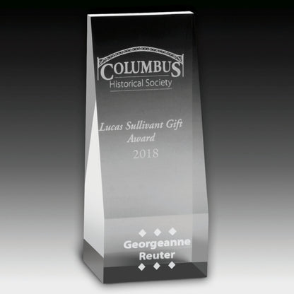 Laser Engraved Angled Obelisk Award - 6"
