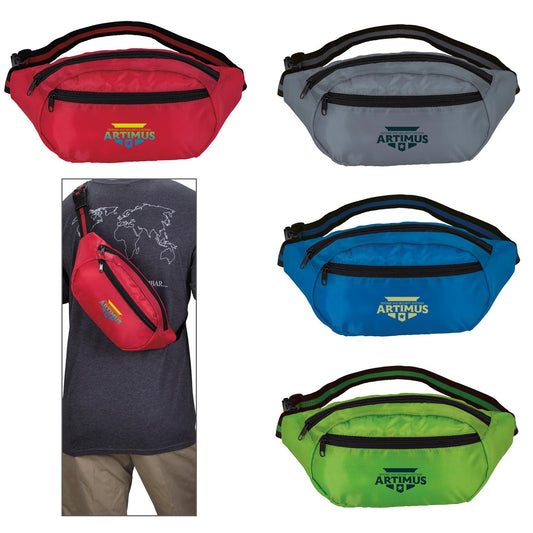 Outside View of Charcoal Good Value™ Oval Fanny Pack