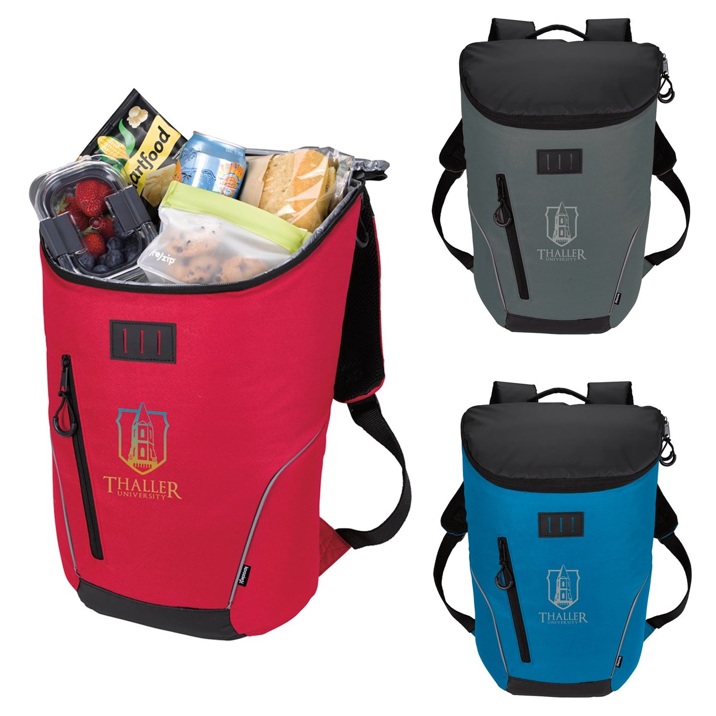 Outside View of Gray Koozie® Rogue Cooler Backpack