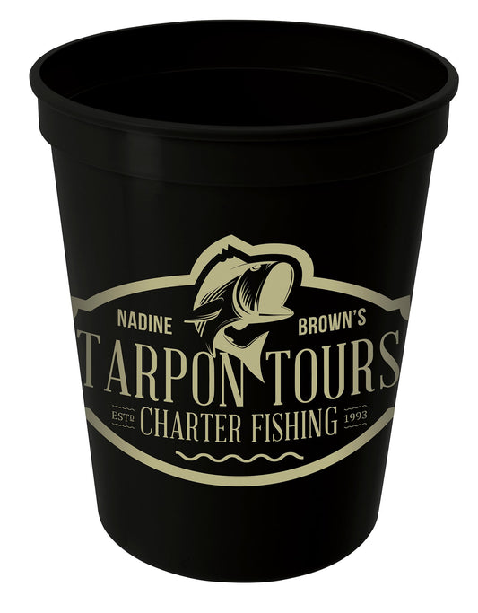 Front View of Black Good Value™ Stadium Cup - 16 oz.