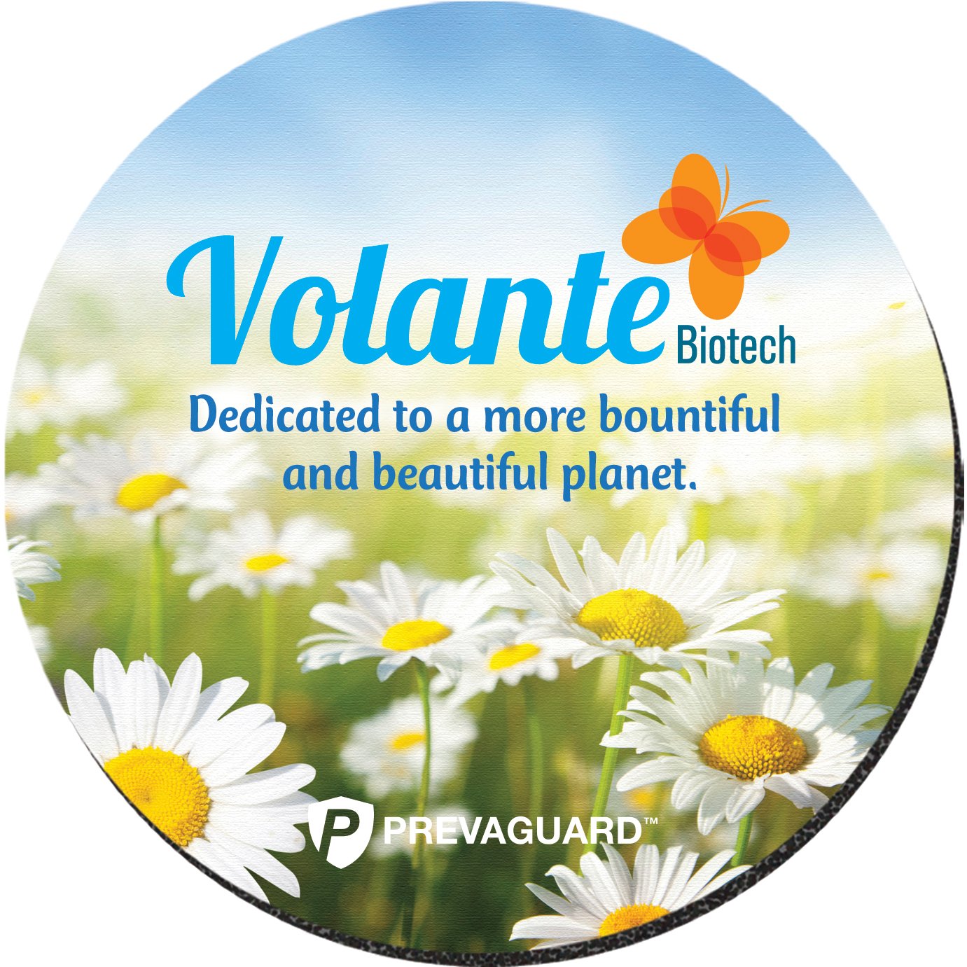 Front View of White Good Value™ PrevaGuard® Mouse Pad (8" Round)