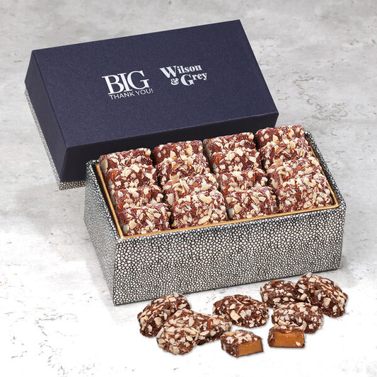 English Butter Toffee in Navy & Silver Gift Box