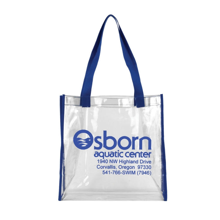 12” W x 12” H x 6” Gusset - “Matterhorn” Clear Vinyl Stadium Compliant Tote Bag