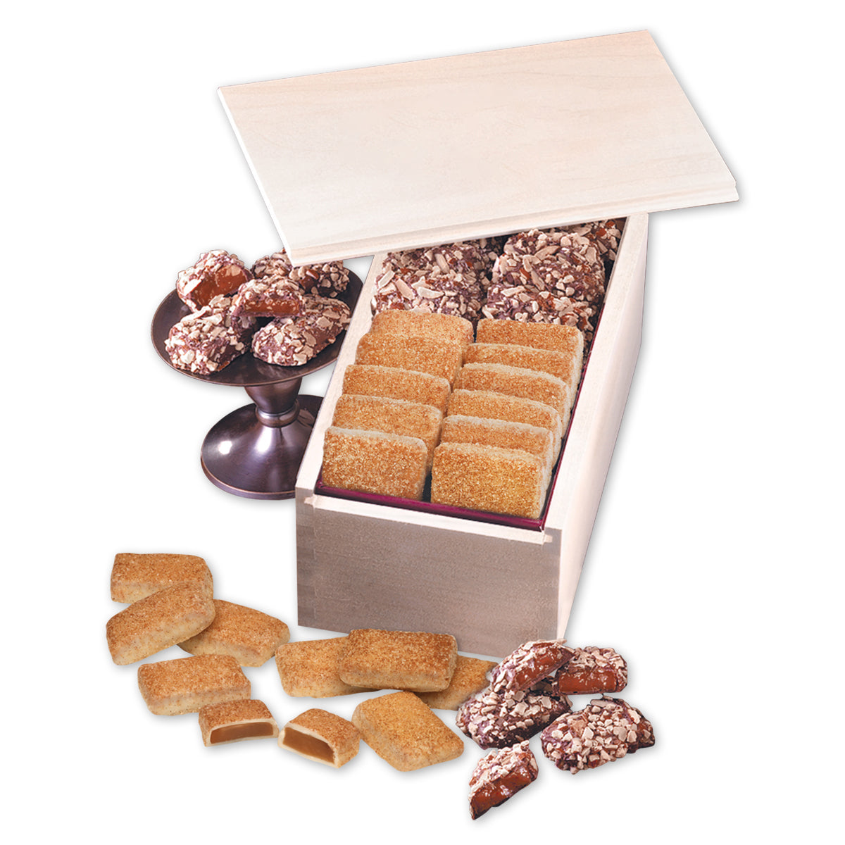 English Butter Toffee & Cinnamon Churro Toffee in Wooden Collector's Box