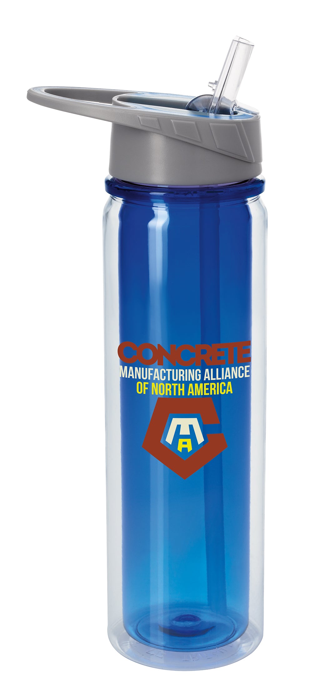 Front View of Blue Good Value™ Double Wall Sport Bottle - 20 oz.