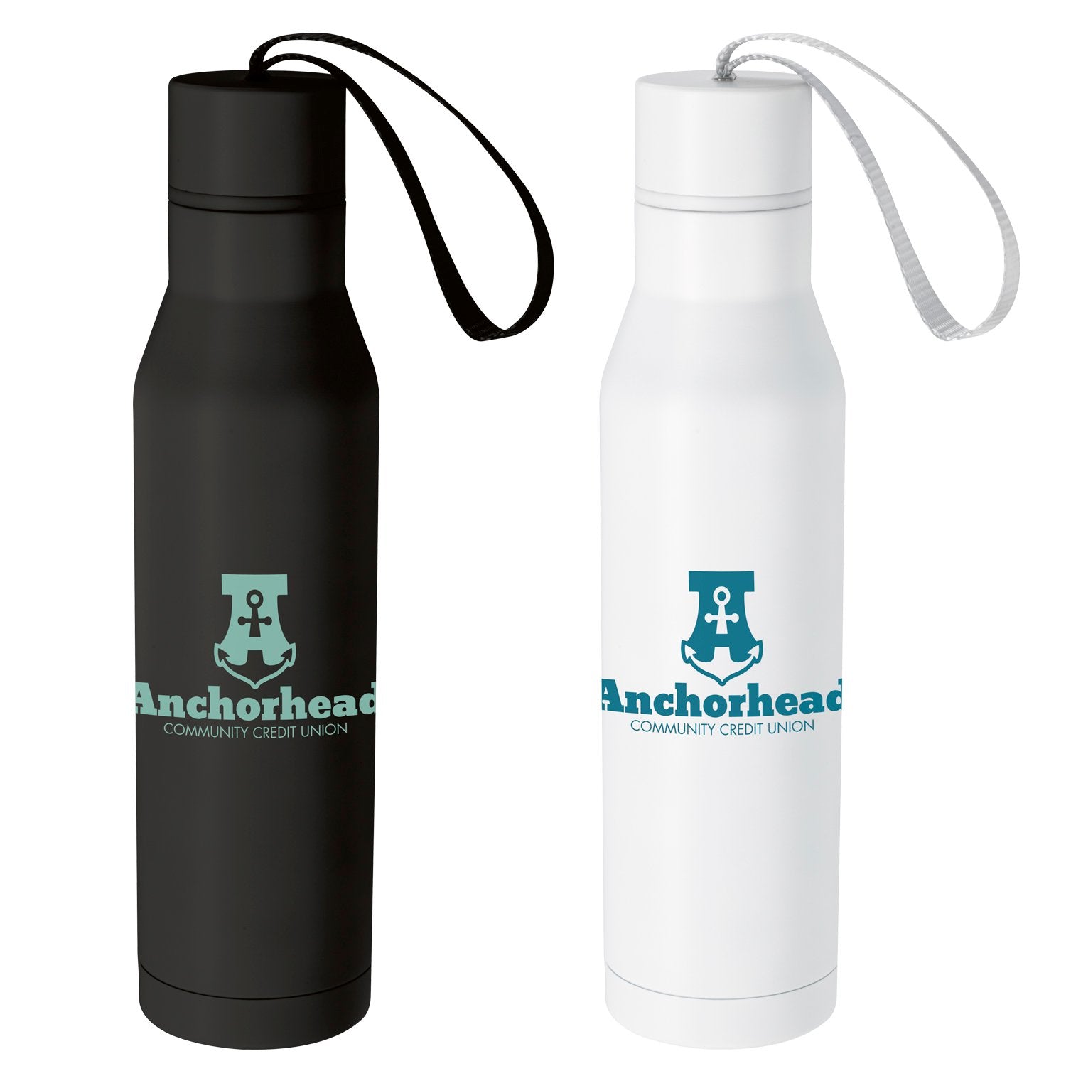 Black Vacuum Insulated Bottle with Carry Loop - 18 oz.