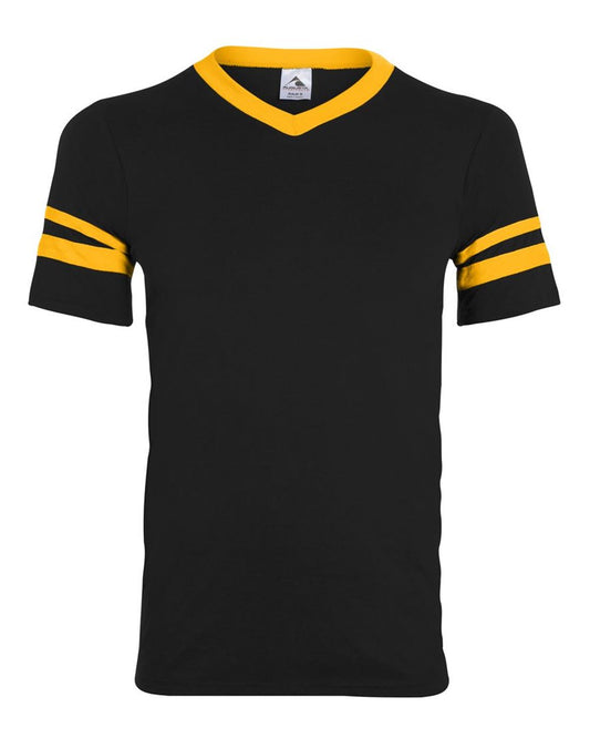 V-Neck Jersey with Striped Sleeves - 360