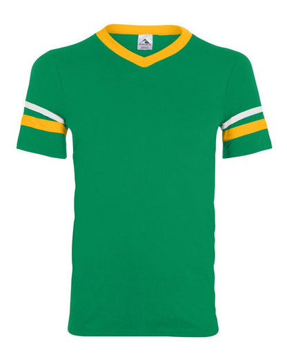 V-Neck Jersey with Striped Sleeves - 360