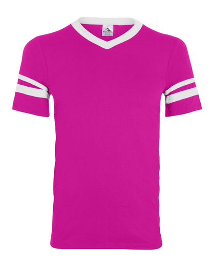 V-Neck Jersey with Striped Sleeves - 360