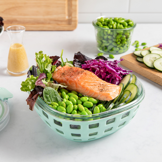 halogen blue 5 cup ello duraglass lunch bowl