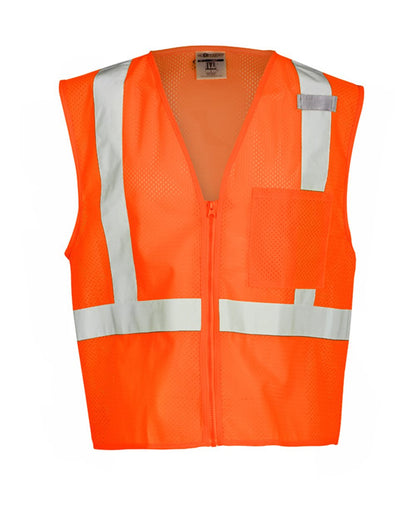 Unisex Single Pocket Zipper Mesh Vest - 1089-1090