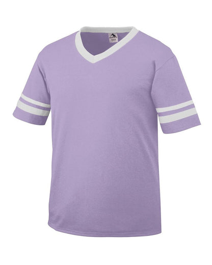 V-Neck Jersey with Striped Sleeves - 360