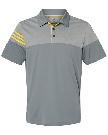 Men's Heathered 3-Stripes Colorblocked Polo - A213