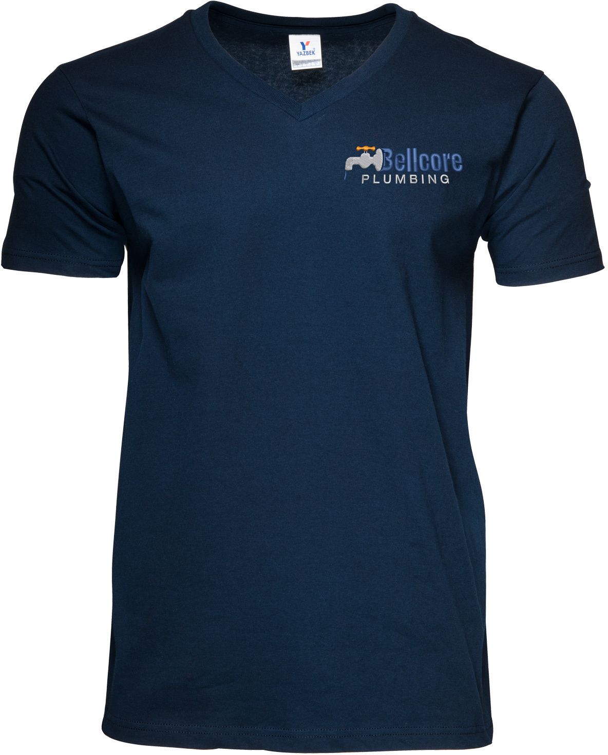 MENS V-NECK T-SHIRT EMBROIDERED