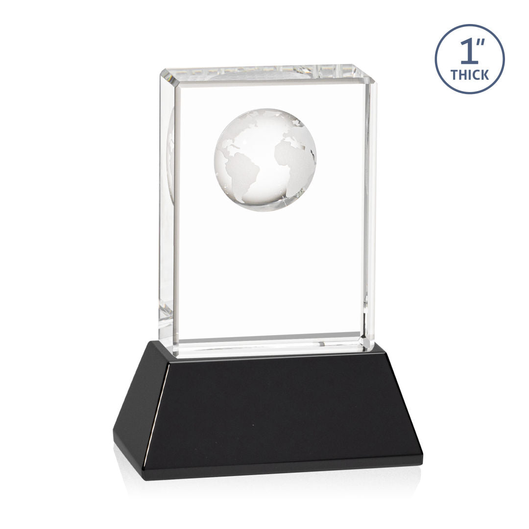 Ambassador Globe Award on Base - Black