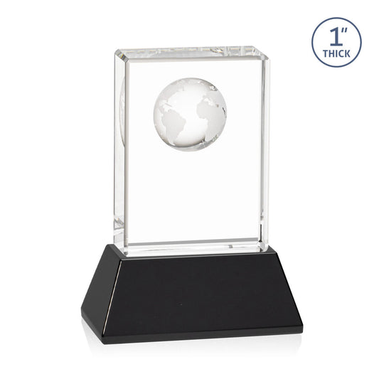 Ambassador Globe Award on Base - Black