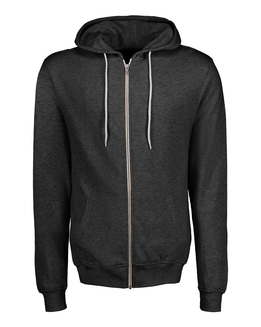 Unisex Retro Heather Full-Zip Hooded Sweatshirt - 2349
