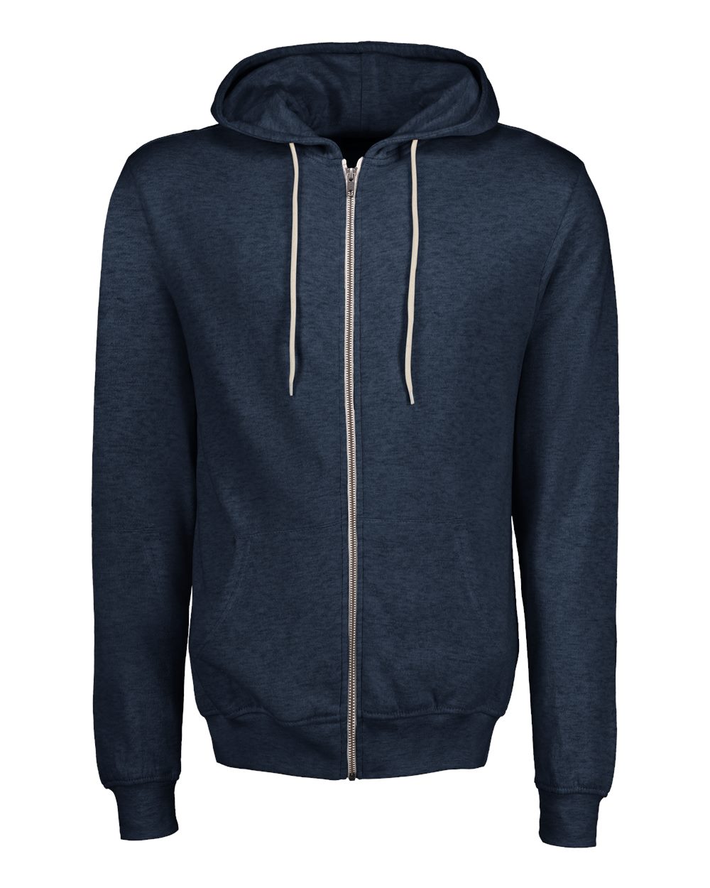 Unisex Retro Heather Full-Zip Hooded Sweatshirt - 2349