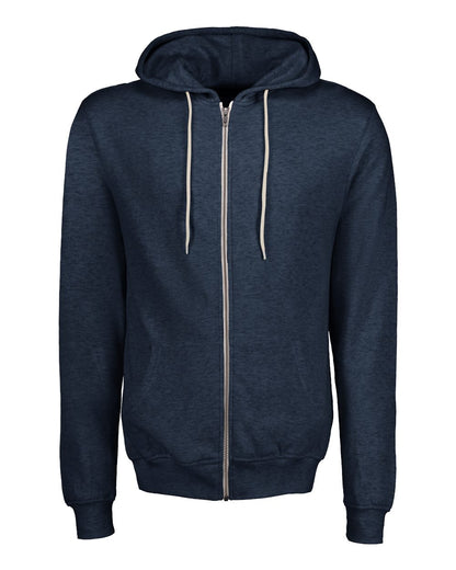 Unisex Retro Heather Full-Zip Hooded Sweatshirt - 2349