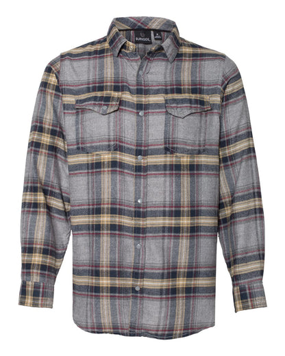 Men's Snap Front Plaid Flannel Shirt - 8219