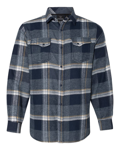 Men's Snap Front Plaid Flannel Shirt - 8219