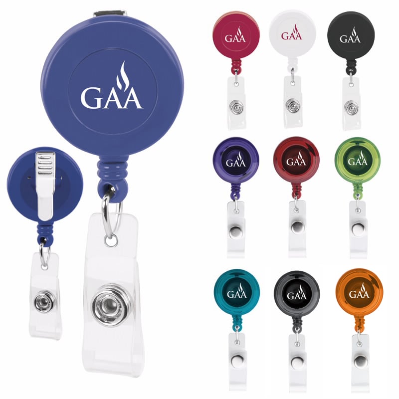 Blue Good Value™ Promo Retractable Badge Holder
