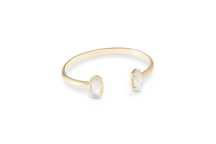 Kendra Scott Elton Gold Cuff Bracelet in Ivory Mother-of-Pearl