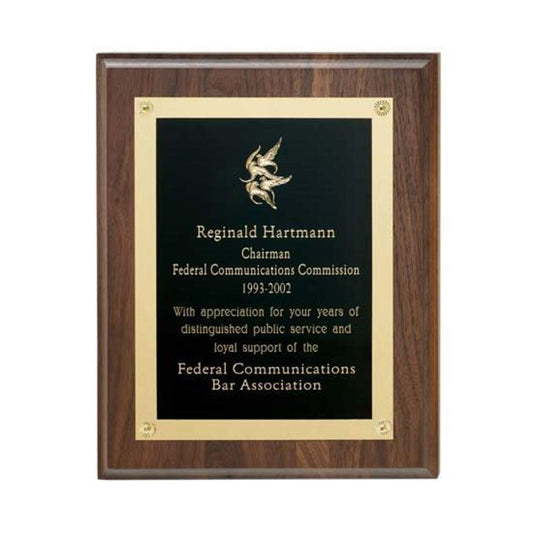 Walnut Plaque w/Gold Edge Plate