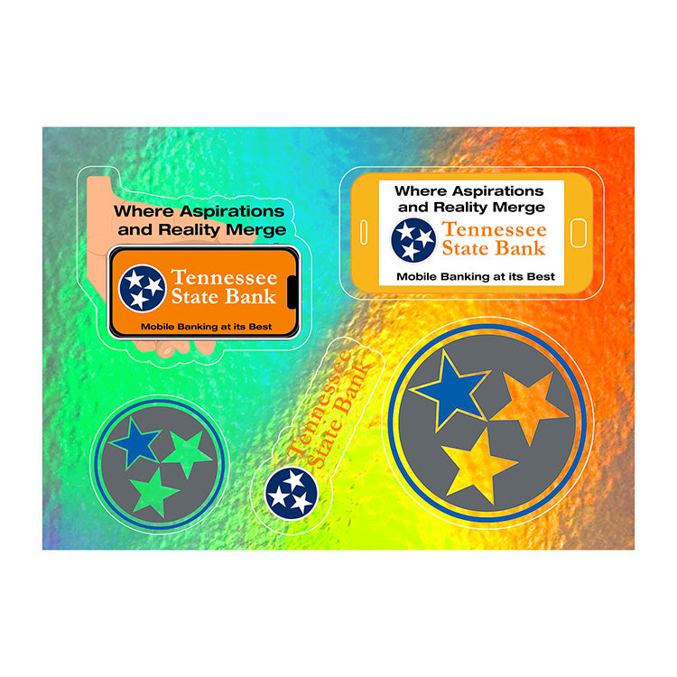 “CUSTOMCUT™” 5” x 7” Full Color Custom Shape Removable Vinyl Sticker Sheets