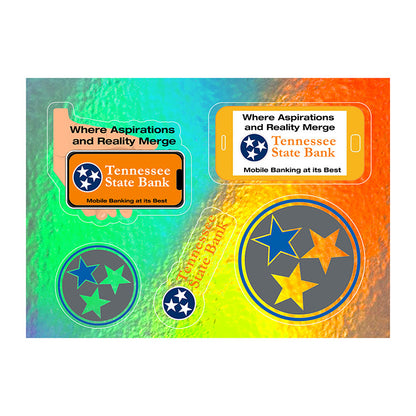 “CUSTOMCUT™” 5” x 7” Full Color Custom Shape Removable Vinyl Sticker Sheets