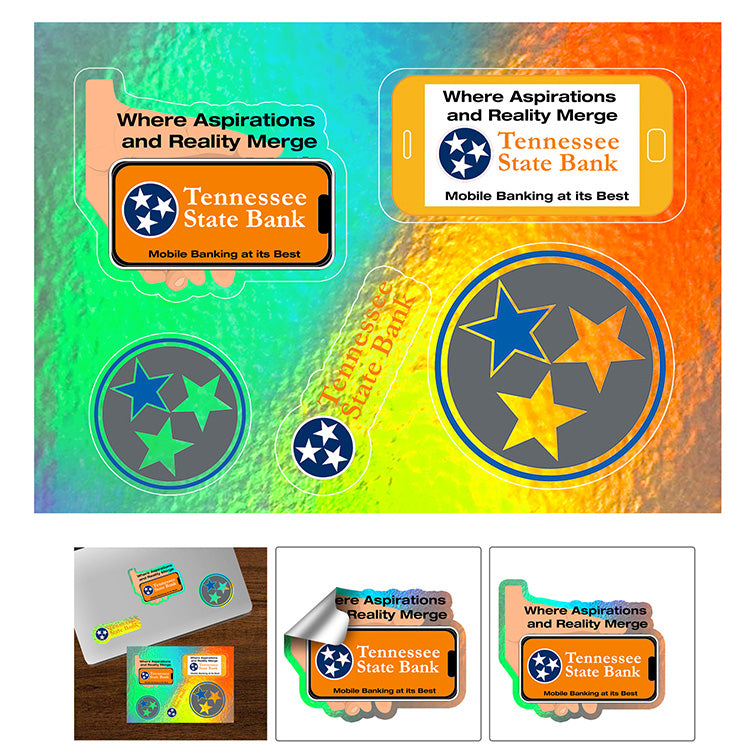 “CUSTOMCUT™” 5” x 7” Full Color Custom Shape Removable Vinyl Sticker Sheets