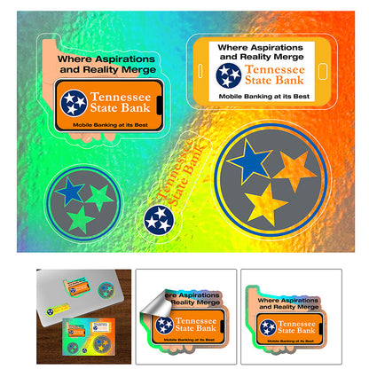 “CUSTOMCUT™” 5” x 7” Full Color Custom Shape Removable Vinyl Sticker Sheets