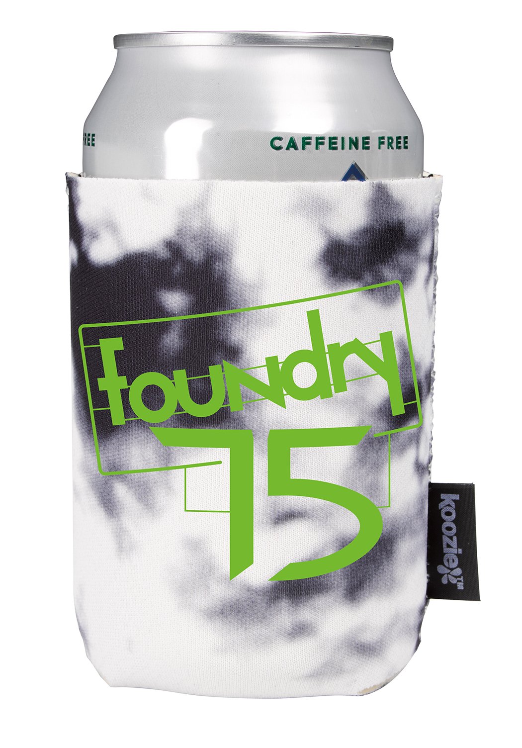 Front View of Black Koozie® Tie Dye Can Cooler