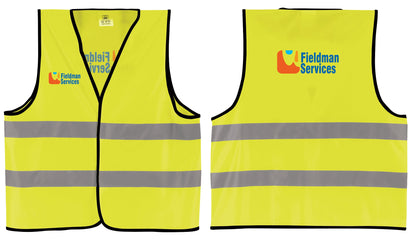 Front View of Safety Yellow Reflective Safety Vest