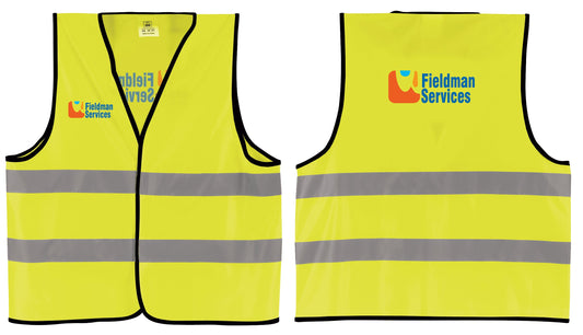 Front View of Safety Yellow Reflective Safety Vest