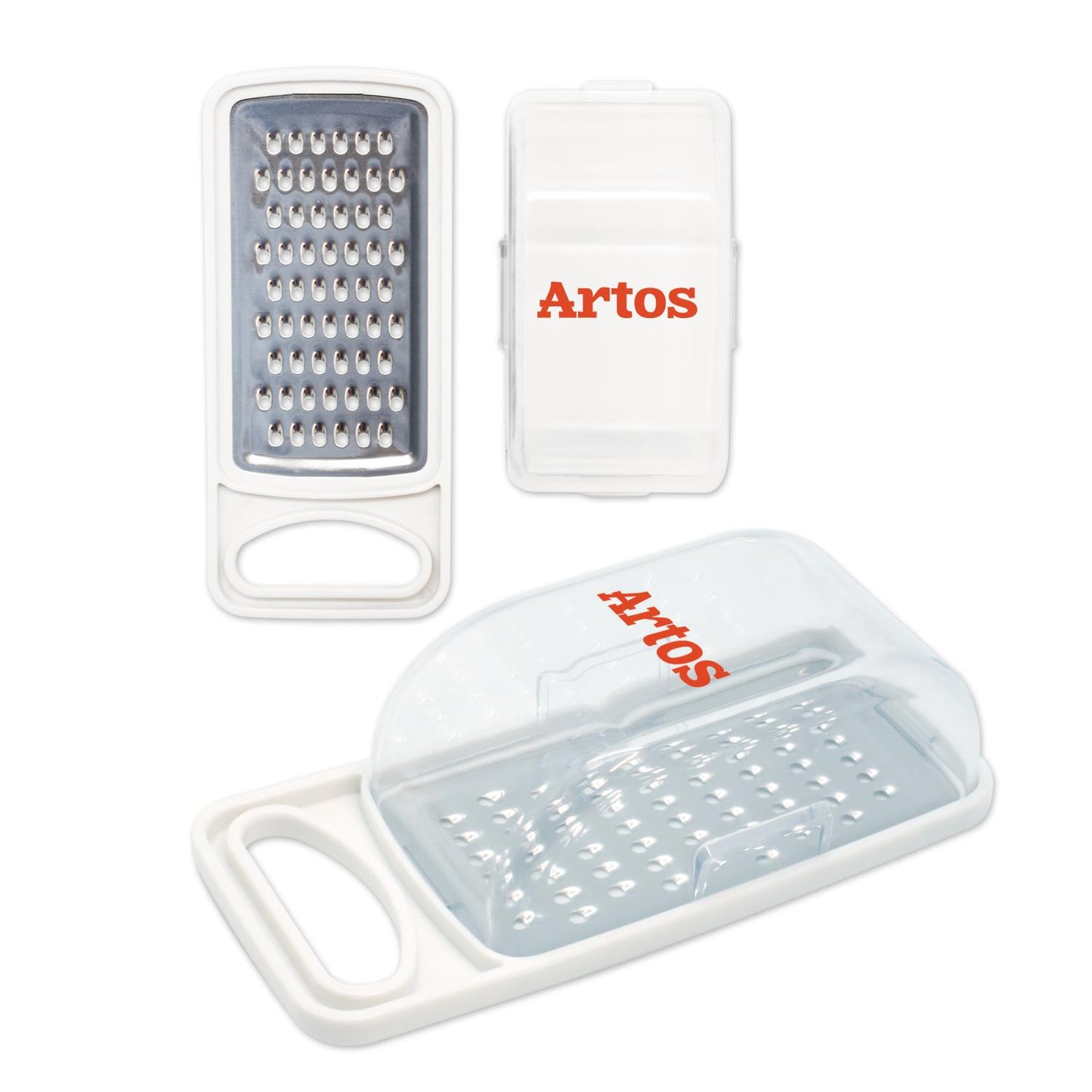 White Small Cheese Grater w/Serving Container